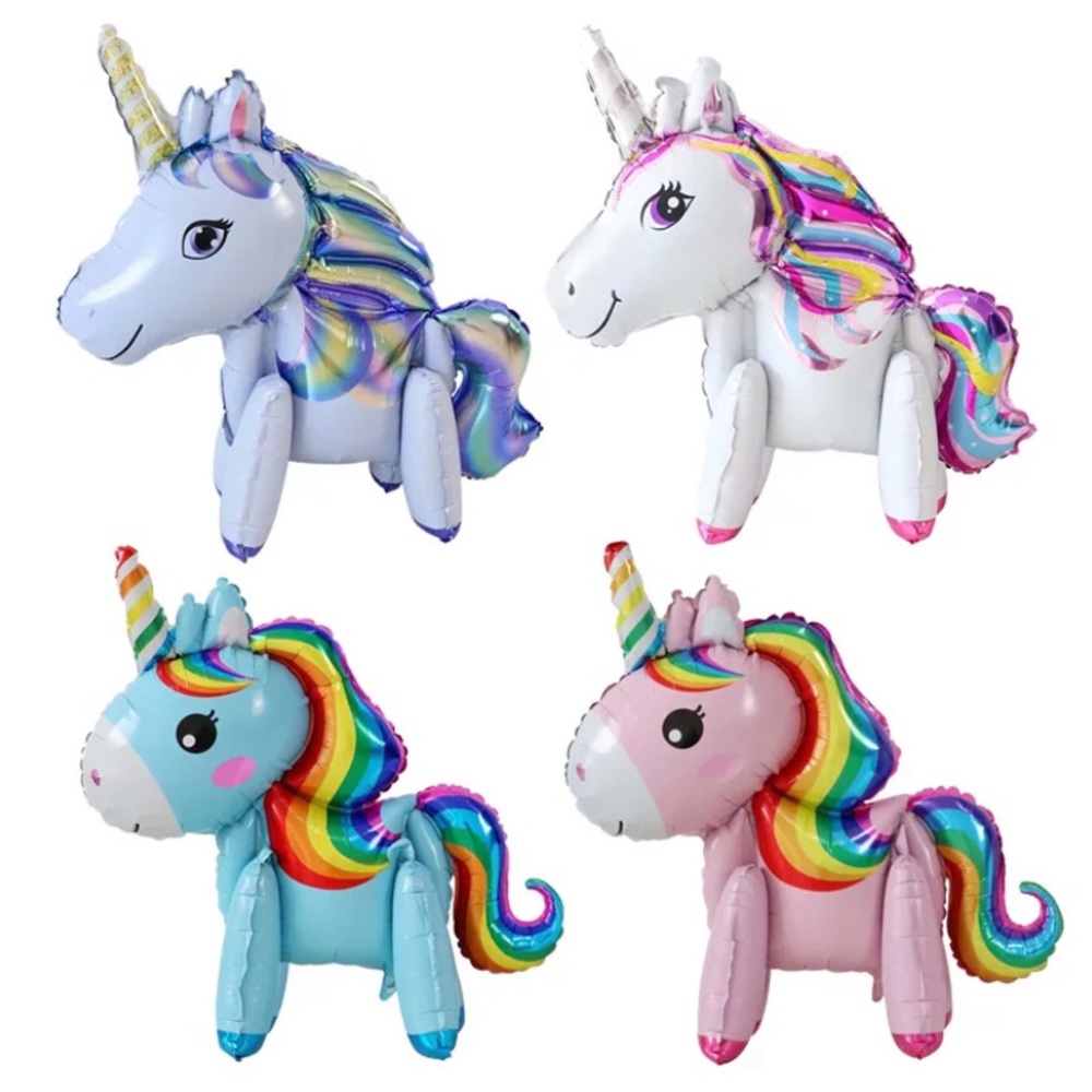 4 Unicorn Balloons